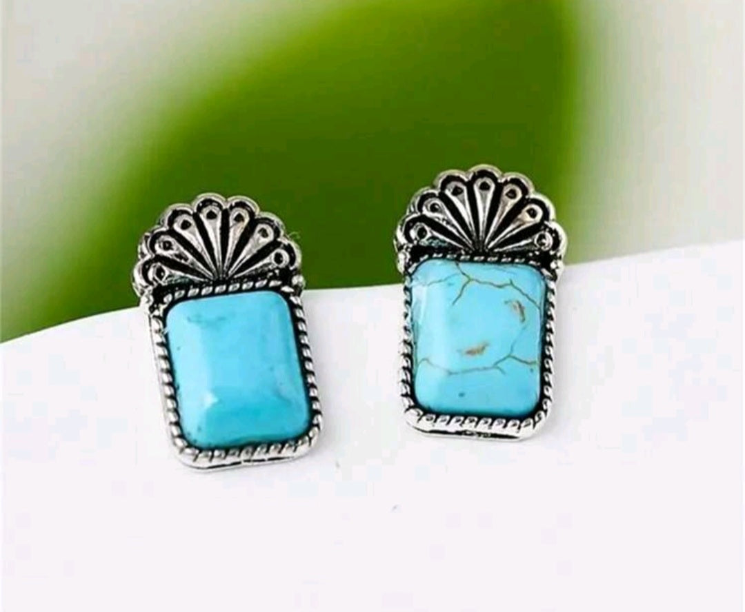 Turquoise Charm Studs