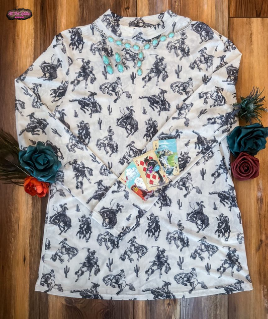Cowboy Mesh Long Sleeve