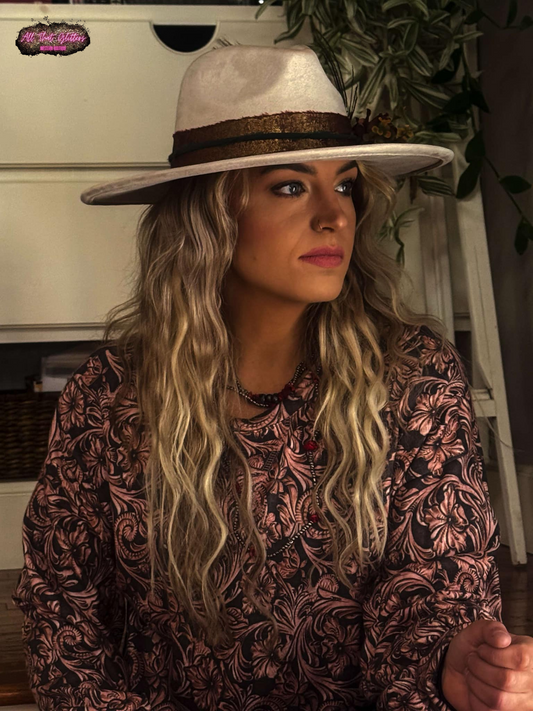 Floral Leather Print Long Sleeve