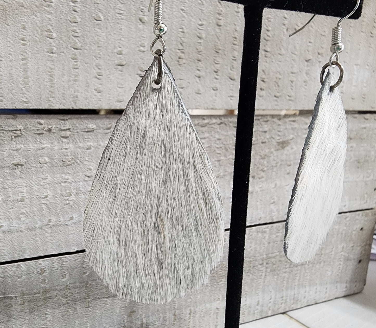 Cowhide Teardrop Earrings