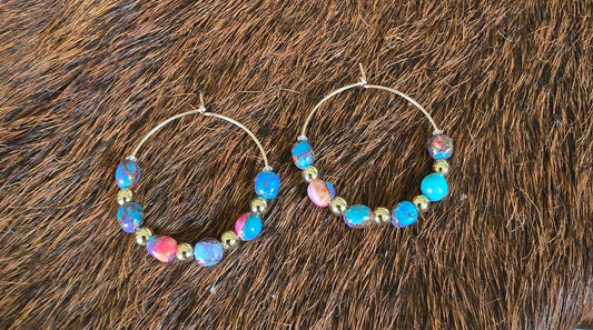 Pink Dahlia Hoops