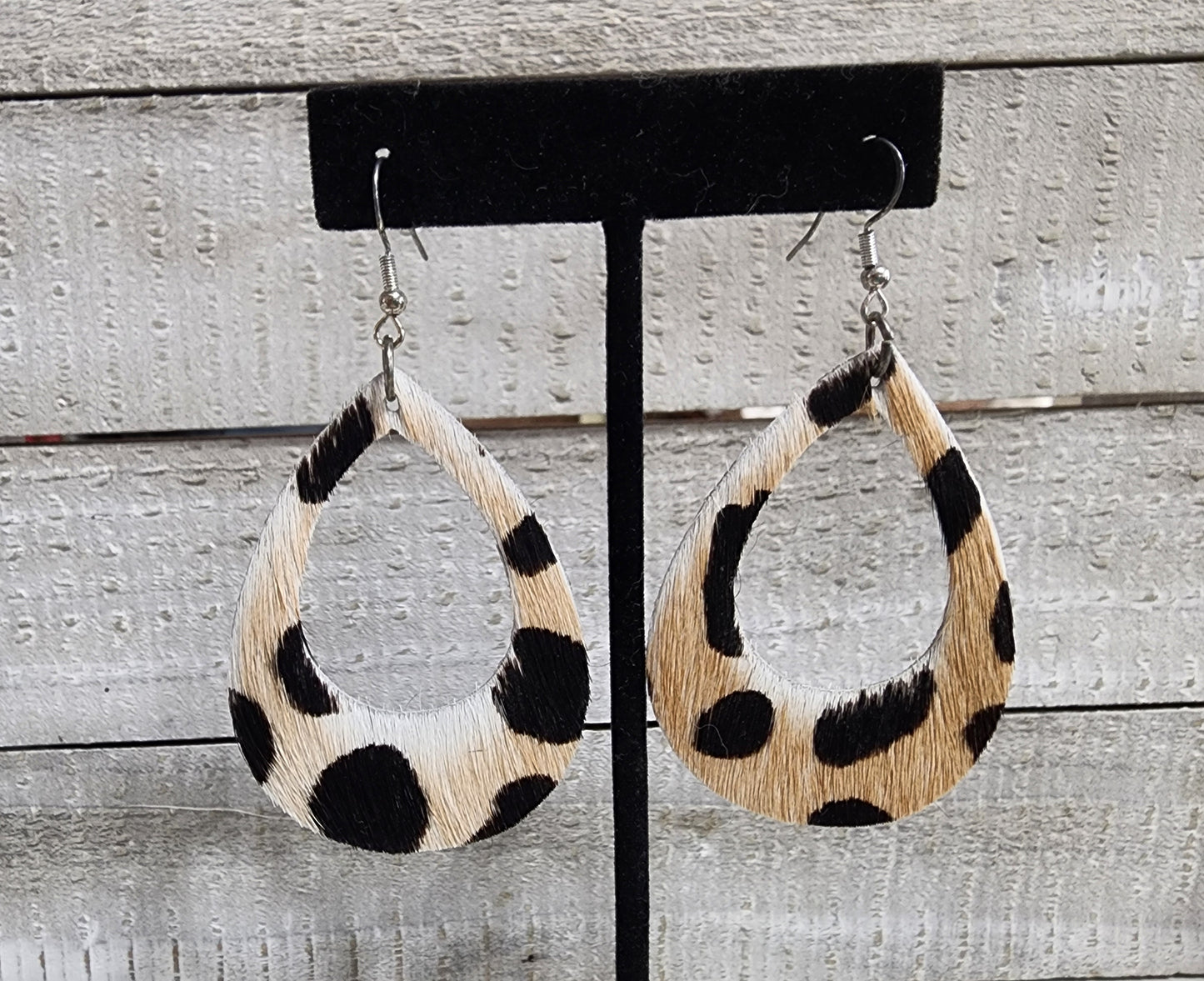 Cowhide Cutout Earrings