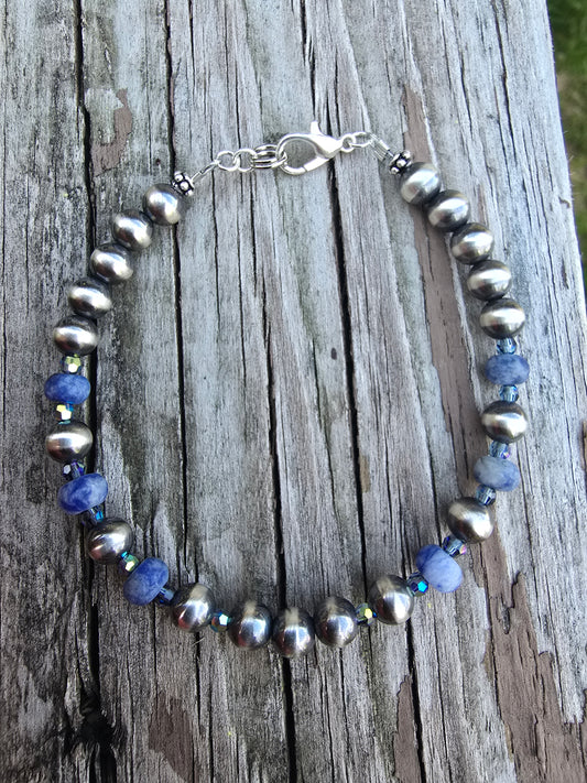 Sterling Pearl & Snowflake Bracelet