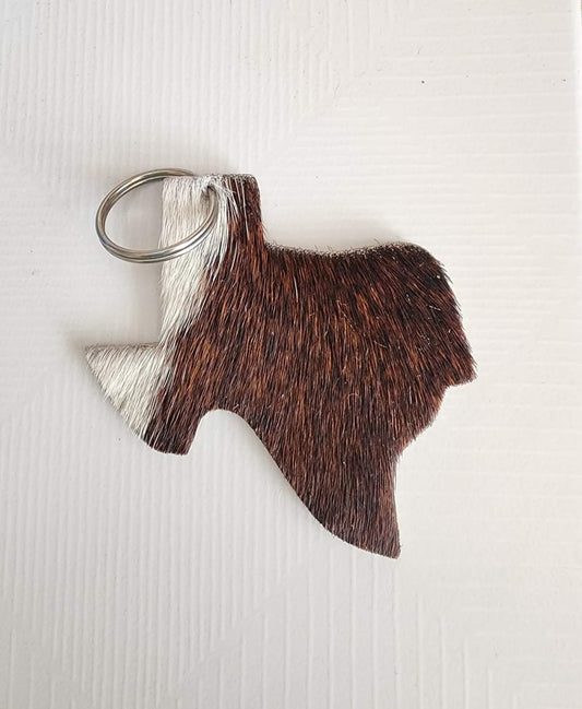 Texas Cowhide Keychain