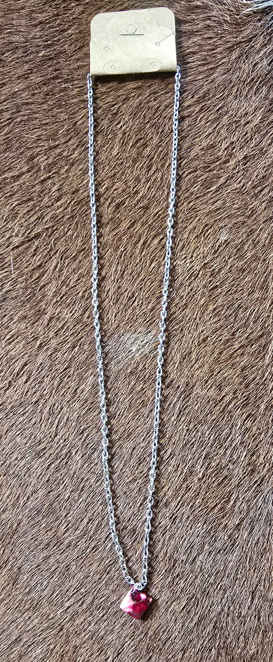 Rose Dahlia Charm Necklace