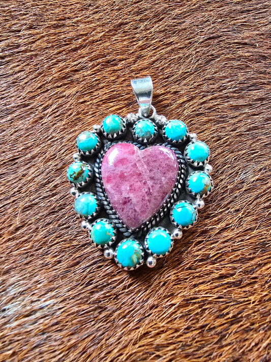 Kingman Turquoise Heart Pendant