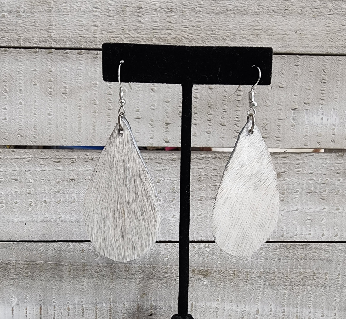 Cowhide Teardrop Earrings