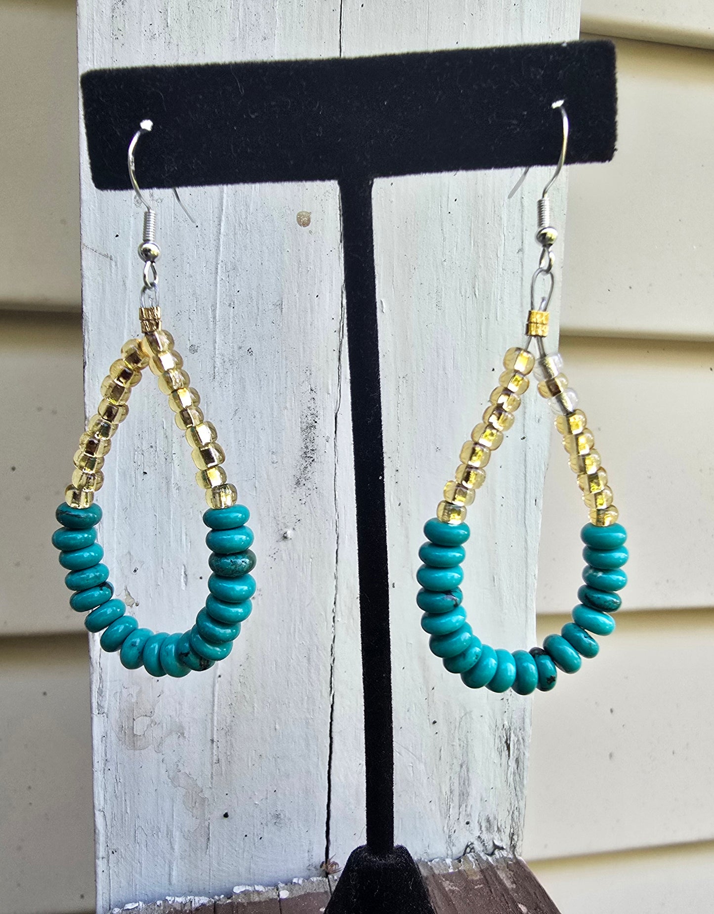 Turquoise & Gold Earrings