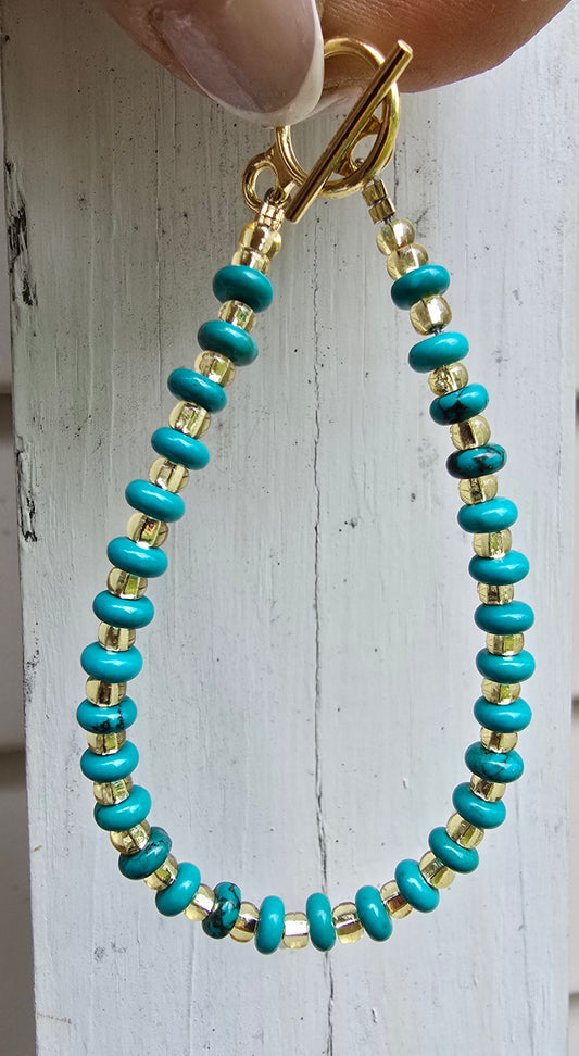 Turquoise & Gold Bracelet