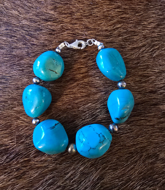Turquoise Chunk Bracelet