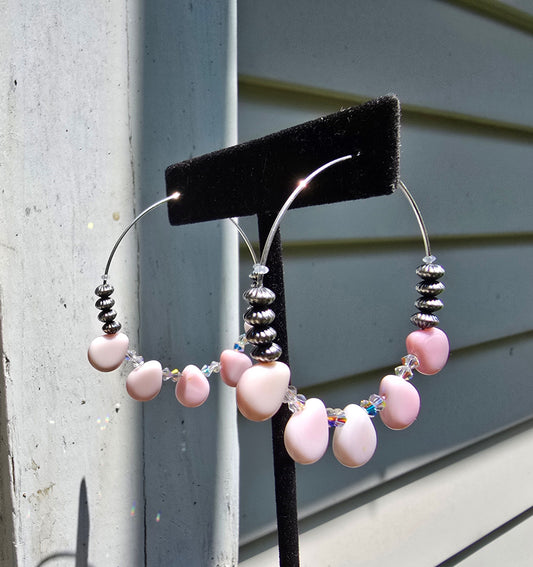 Pink Conch Hoops