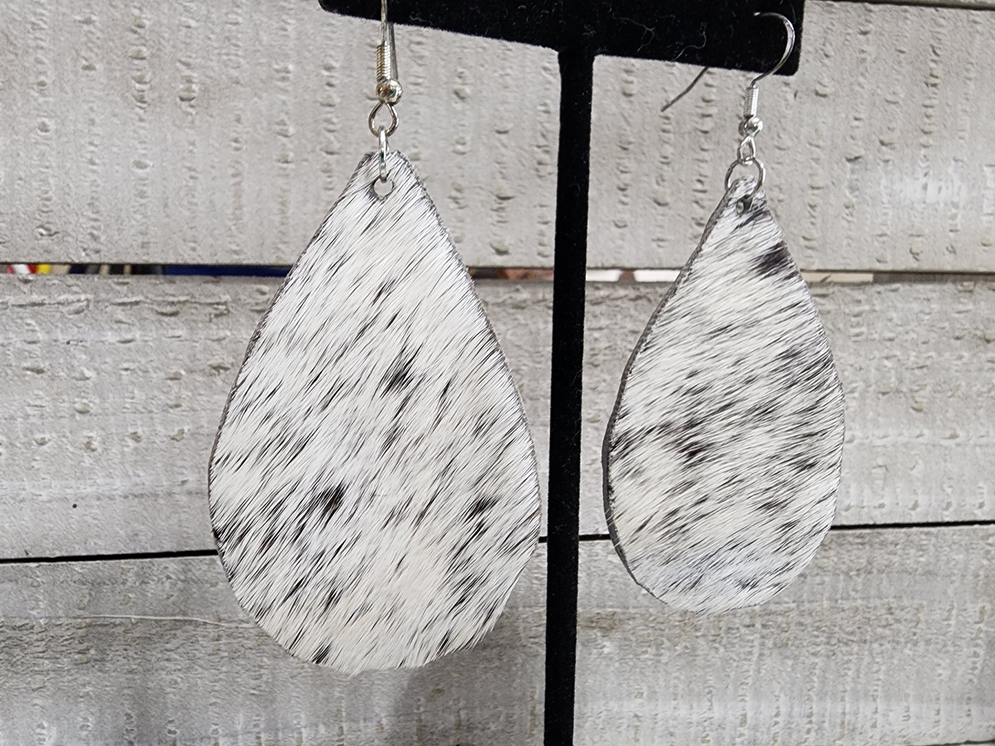 Cowhide Teardrop Earrings