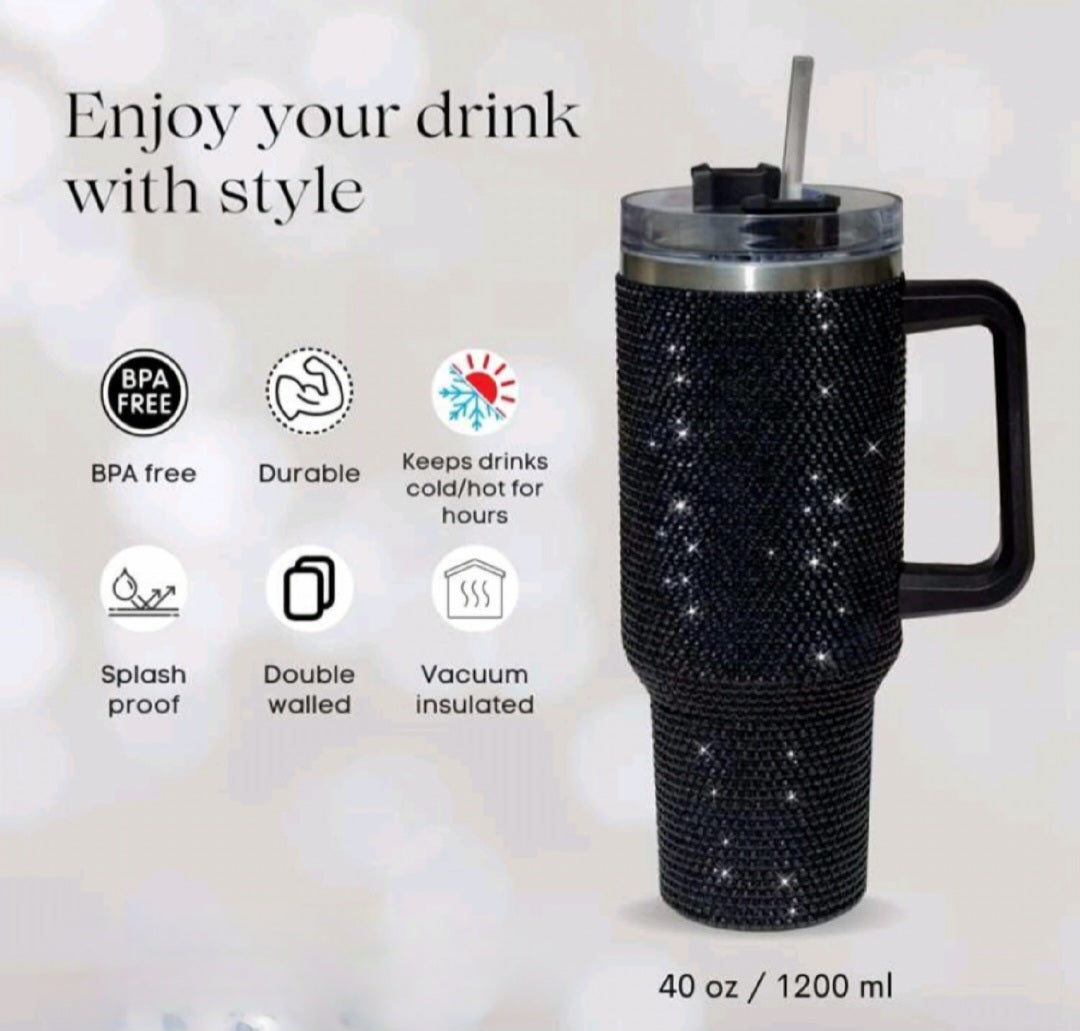 Cow Print Sequin Tumbler