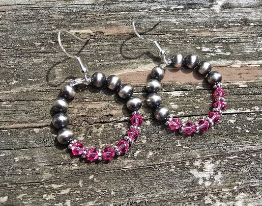 Pink & Pearl Earrings