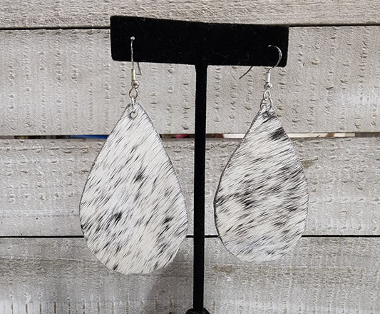 Cowhide Teardrop Earrings